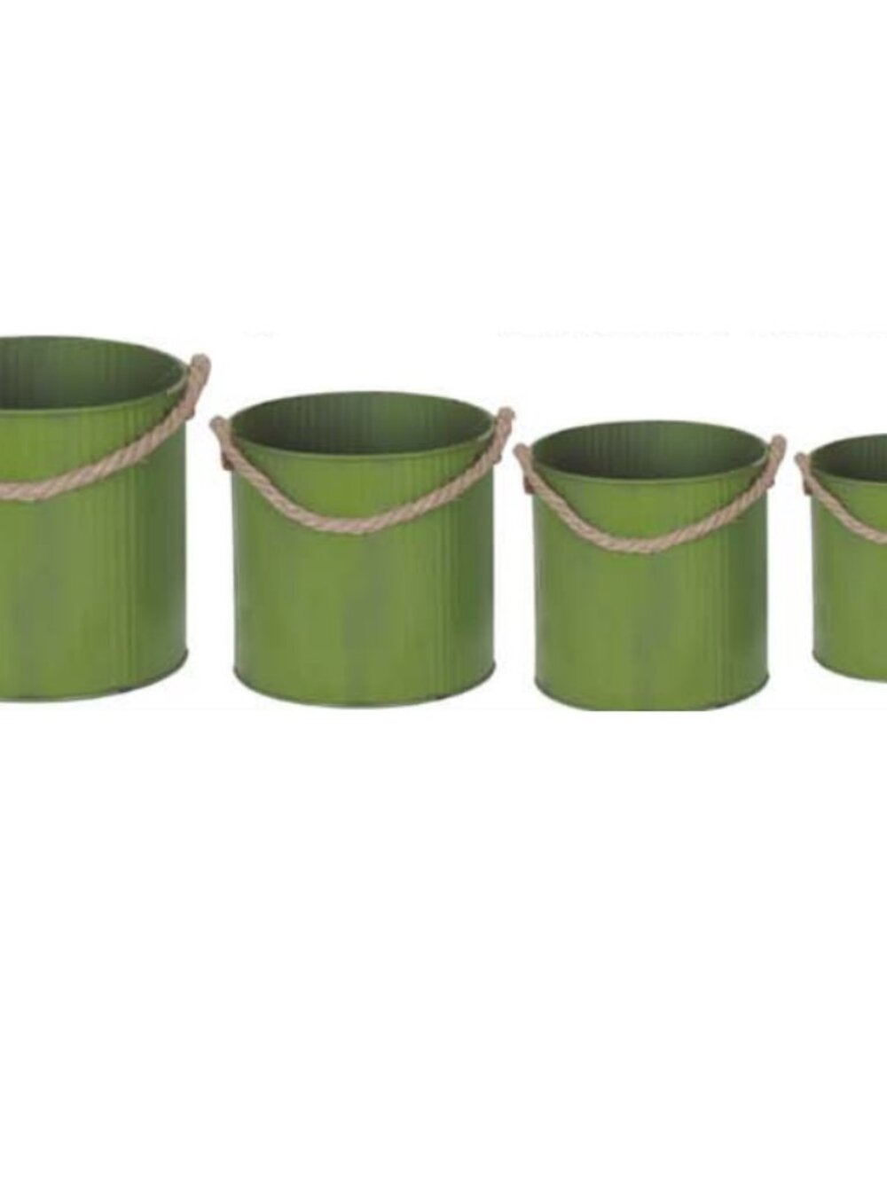 NEW Tellon Collections Set of 4 Steel Buckets with Rope Handles